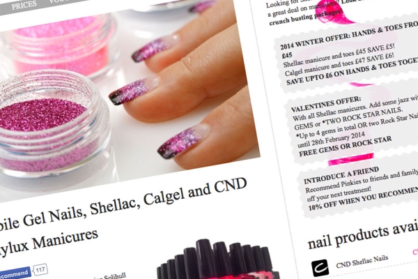 Pinkies Mobile Nails - Jemford Web Design Solihull